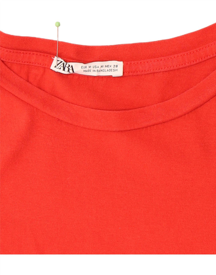 ZARA Womens Oversized T-Shirt Top UK 14 Medium Red Cotton