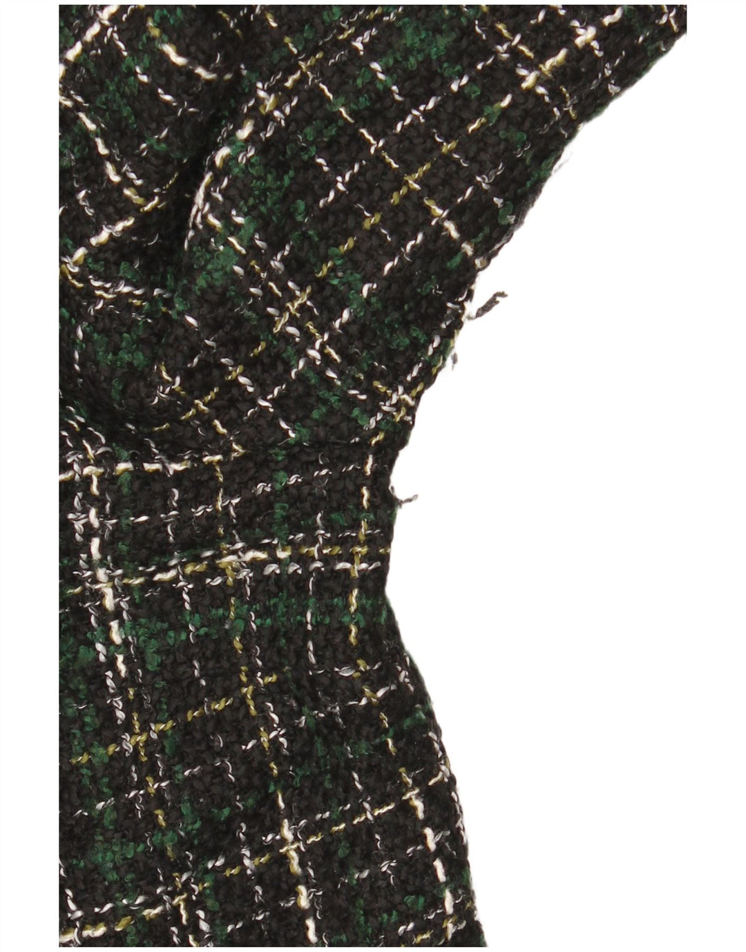 Zara Womens Long Sleeve Shift Dress UK 14 Medium Green Check Acrylic