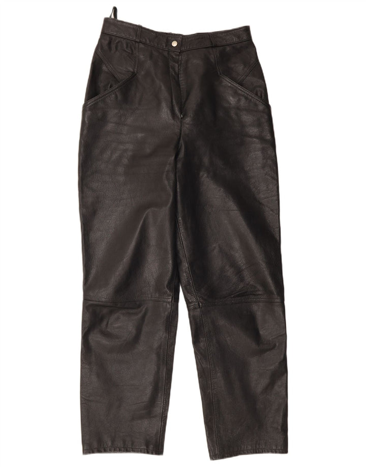 Vintage Womens Leather Trousers W28 L30 Black