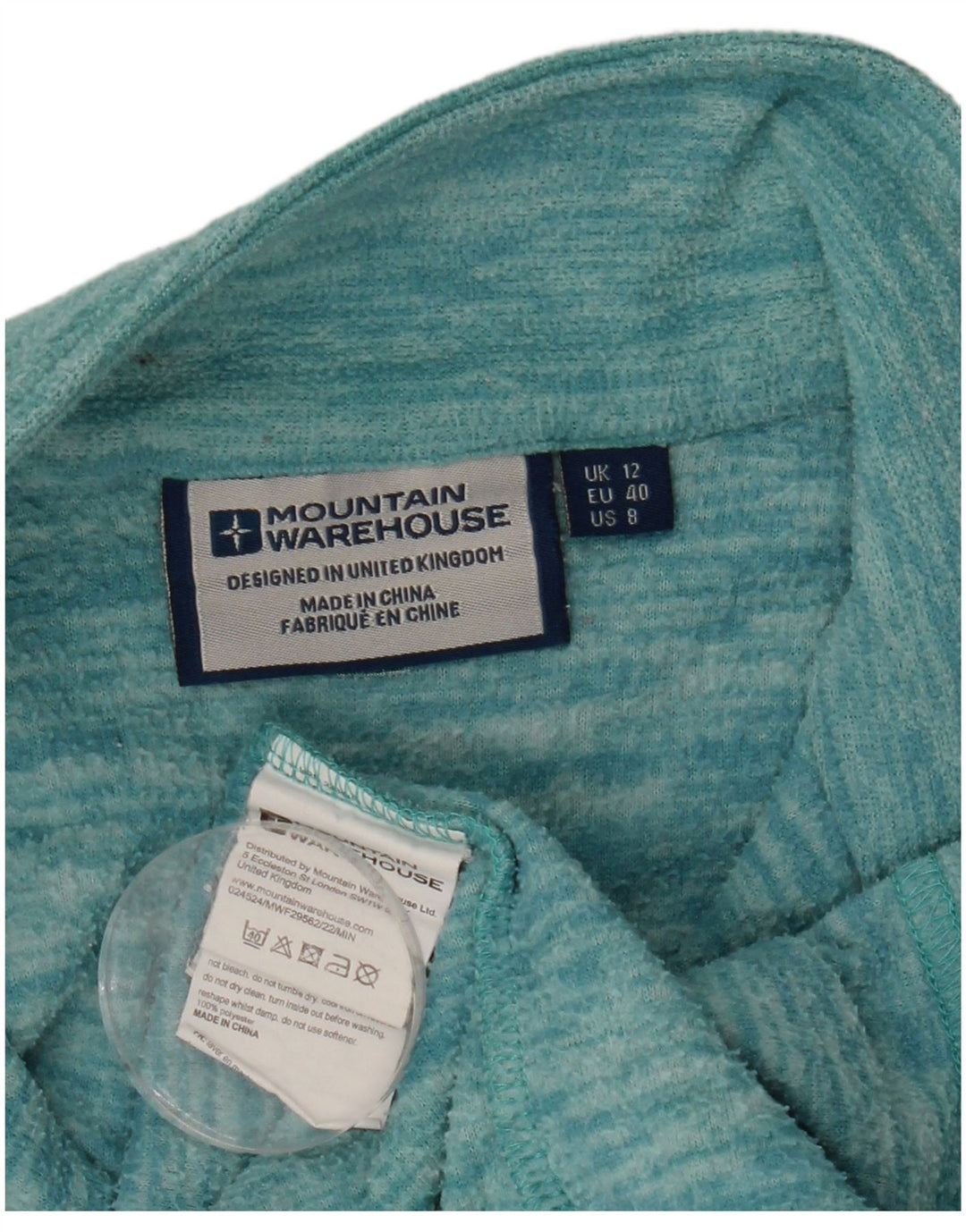 Mountain Warehouse Womens Fleece Jumper UK 12 Medium Turquoise Flecked