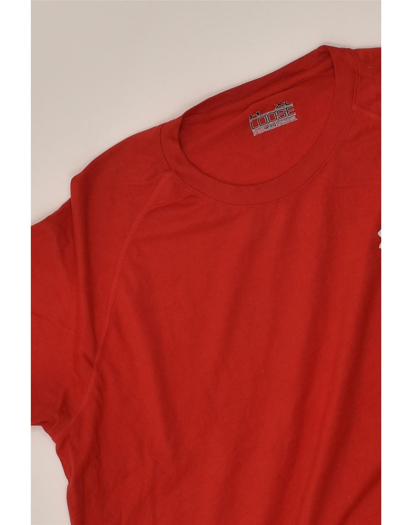 UNDER ARMOUR Mens Heat Gear T-Shirt Top XL Red Polyester Vintage Under Armour and Second-Hand Under Armour from Messina Hembry 