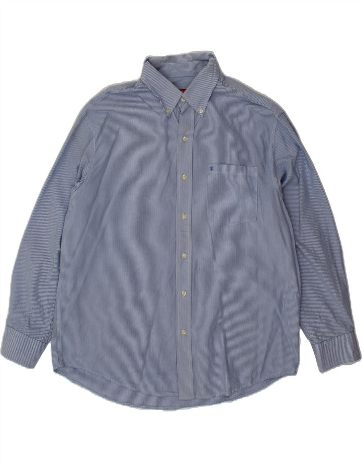 IZOD Mens Shirt XL Blue Pinstripe Cotton Vintage Izod and Second-Hand Izod from Messina Hembry 