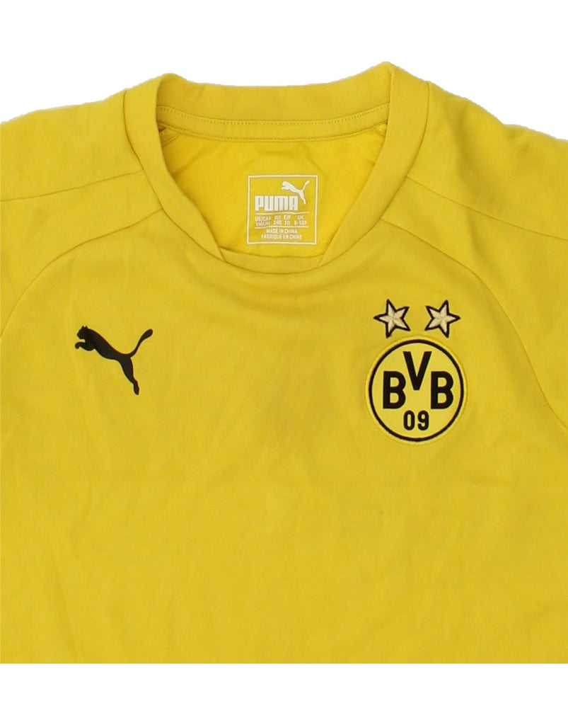 PUMA Boys BVB Dortmund Graphic T-Shirt Top 9-10 Years Yellow Cotton Vintage Puma and Second-Hand Puma from Messina Hembry 