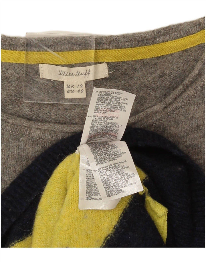 White Stuff Womens Boat Neck Jumper Sweater UK 12 Medium Multicoloured