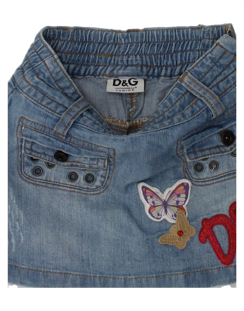 DOLCE & GABBANA Girls Graphic Denim Skirt 2-3 Years W20  Blue Cotton | Vintage Dolce & Gabbana | Thrift | Second-Hand Dolce & Gabbana | Used Clothing | Messina Hembry 