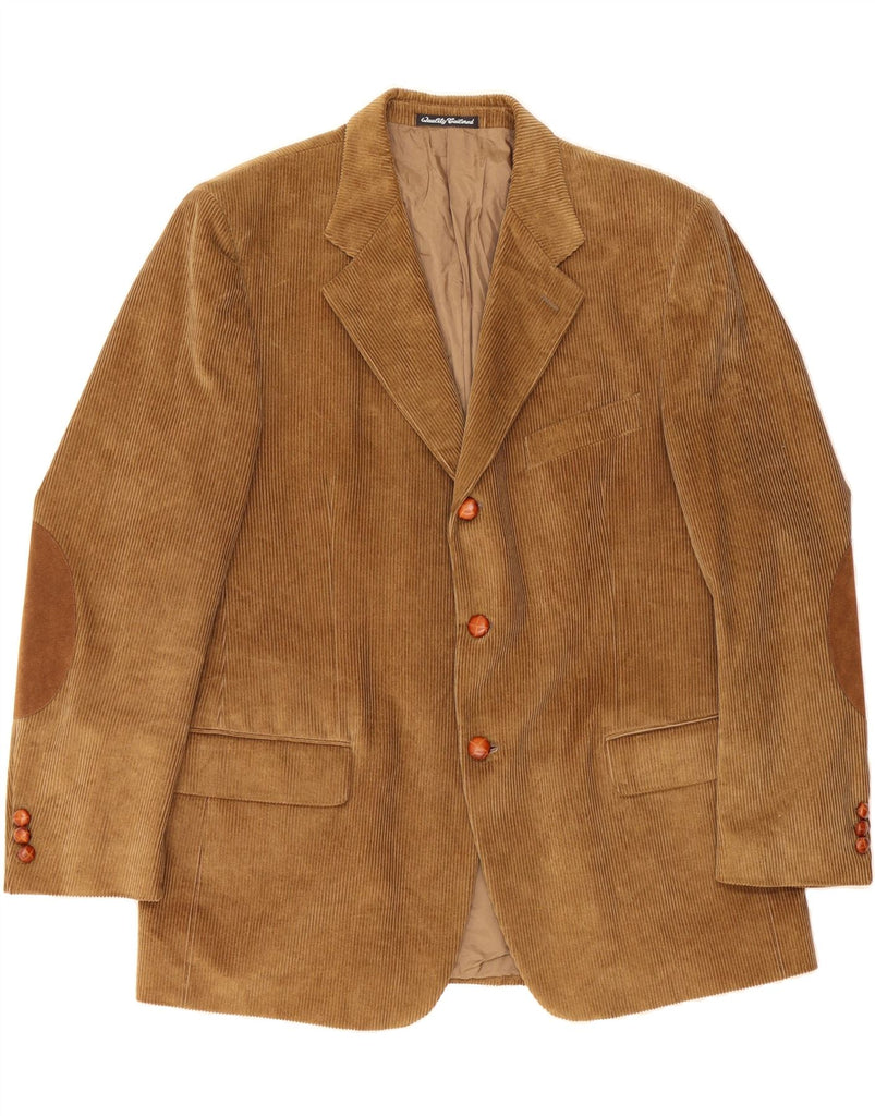 FACIS Mens Corduroy 3 Button Blazer Jacket IT 54 2XL Brown Viscose Vintage Facis and Second-Hand Facis from Messina Hembry 