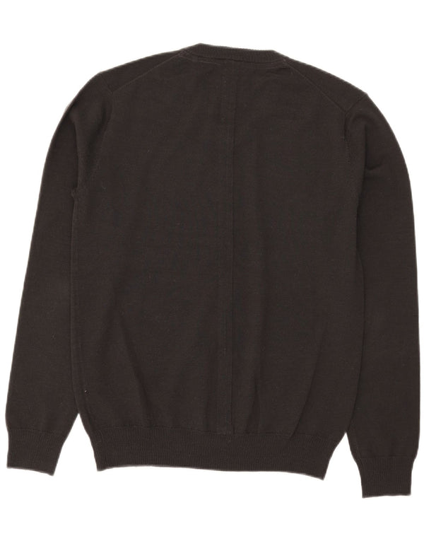 Guess Mens V-Neck Jumper Sweater Medium Grey Acrylic