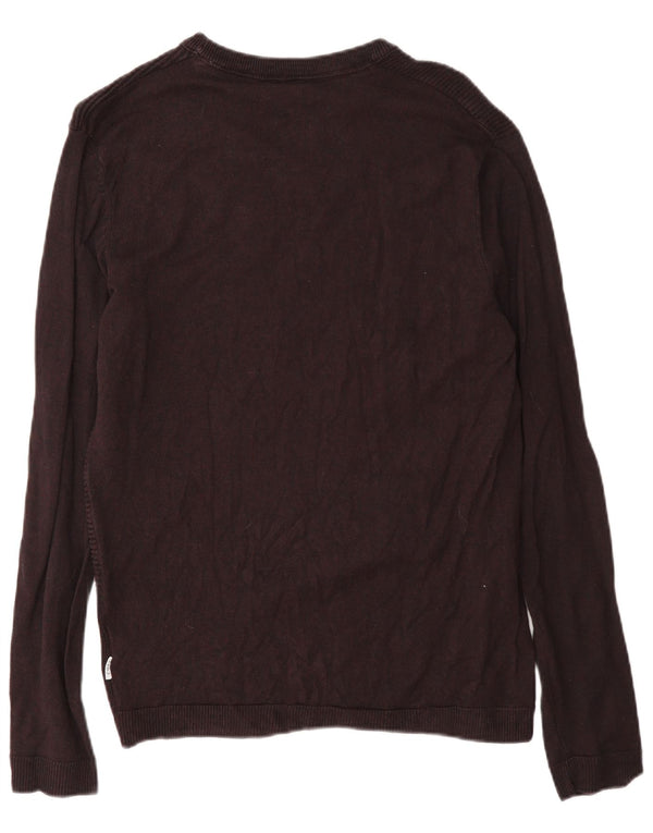Jack & Jones Mens Core Regular Fit Boat Neck Jumper Sweater Medium Burgundy
