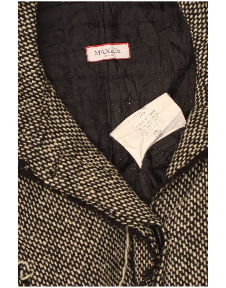 MAX & CO. Womens Overcoat UK 8 Small Black Polyester