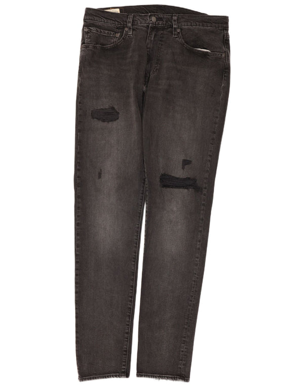 Levi's Mens 512 Distressed Slim Tapered Jeans W34 L34 Grey Cotton