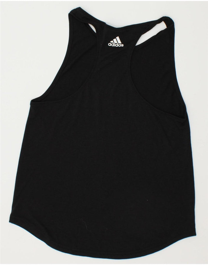 ADIDAS Womens Graphic Vest Top UK 12 Medium Black | Vintage Adidas | Thrift | Second-Hand Adidas | Used Clothing | Messina Hembry 