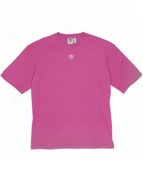 Adidas Womens Oversized T-Shirt Top UK 4/6 XS Purple Cotton
