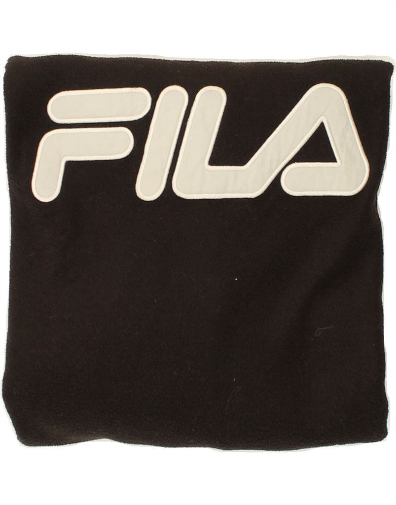 FILA Mens Graphic Zip Neck Fleece Jumper XL Black Polyester | Vintage Fila | Thrift | Second-Hand Fila | Used Clothing | Messina Hembry 