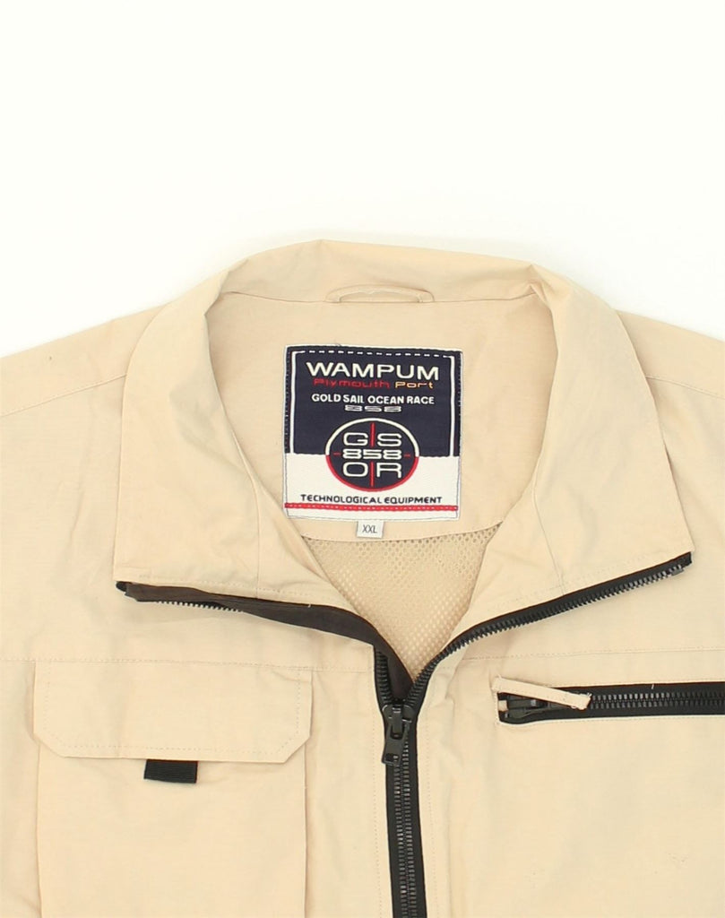 WAMPUM Mens Utility Gilet UK 44 2XL Beige Cotton | Vintage Wampum | Thrift | Second-Hand Wampum | Used Clothing | Messina Hembry 