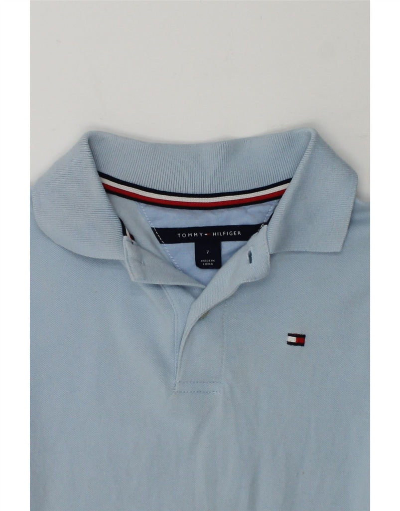 TOMMY HILFIGER Boys Polo Shirt 6-7 Years Blue Cotton | Vintage Tommy Hilfiger | Thrift | Second-Hand Tommy Hilfiger | Used Clothing | Messina Hembry 