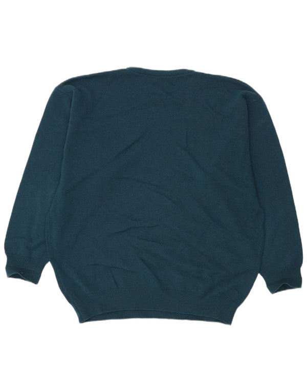 Pringle Mens Crew Neck Jumper Sweater Medium Green Virgin Wool