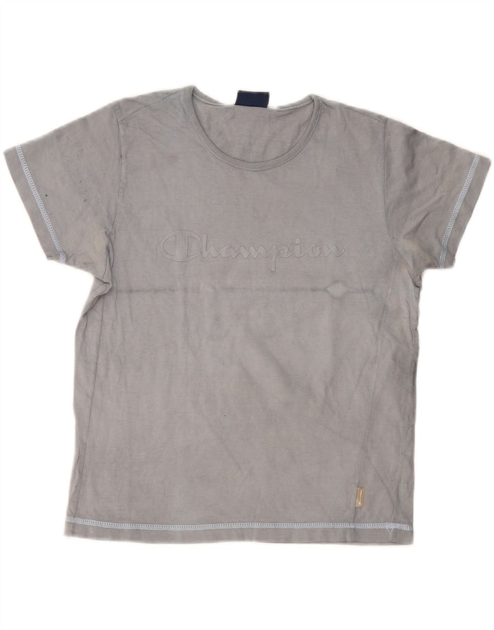 CHAMPION Womens Graphic T-Shirt Top UK 10 Small Navy Blue Cotton