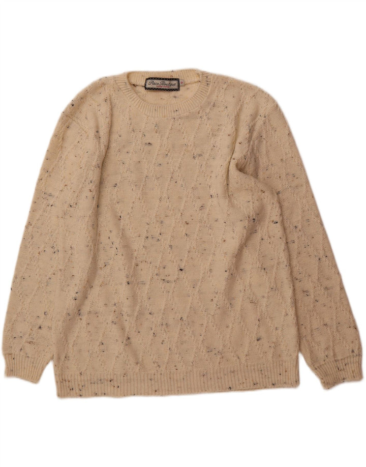 PACO BOUTIQUE Womens Crew Neck Jumper Sweater UK 12 Medium Off White