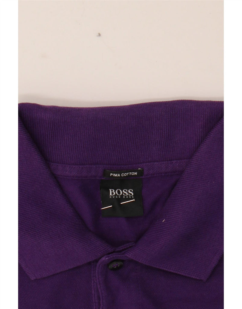 HUGO BOSS Mens Polo Shirt Large Purple Cotton Vintage Hugo Boss and Second-Hand Hugo Boss from Messina Hembry 
