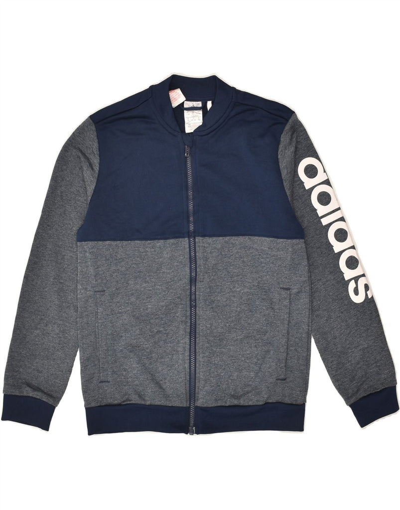 ADIDAS Boys Graphic Tracksuit Top Jacket 11-12 Years Grey Colourblock | Vintage Adidas | Thrift | Second-Hand Adidas | Used Clothing | Messina Hembry 