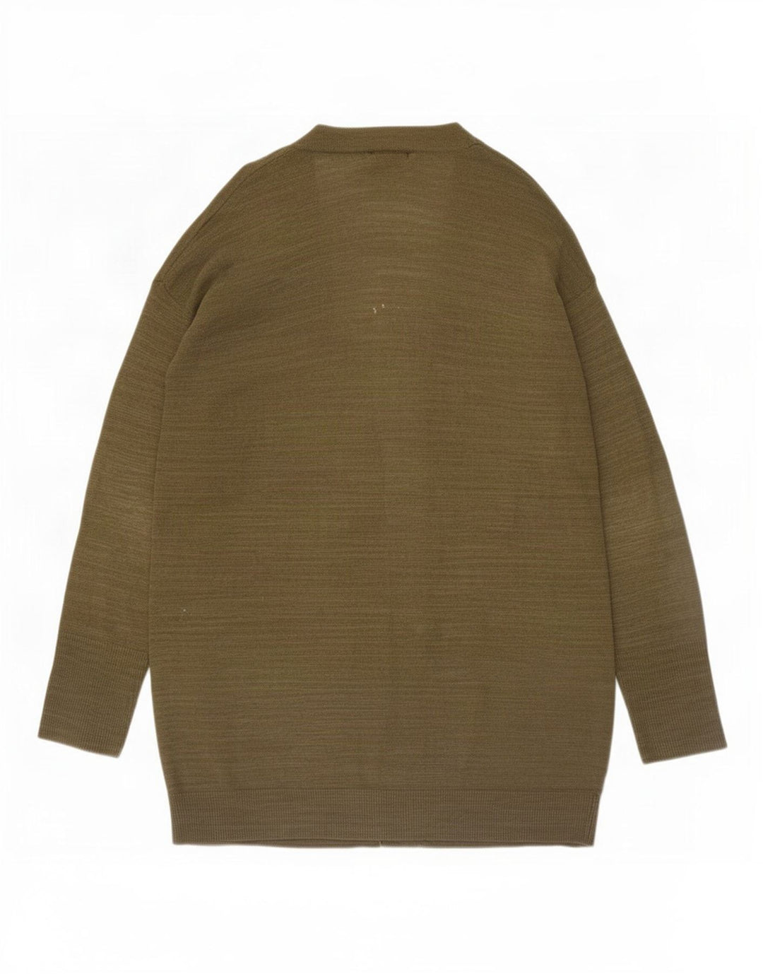 Massimo Dutti Womens Longline Open Cardigan Sweater UK 14 Medium Khaki