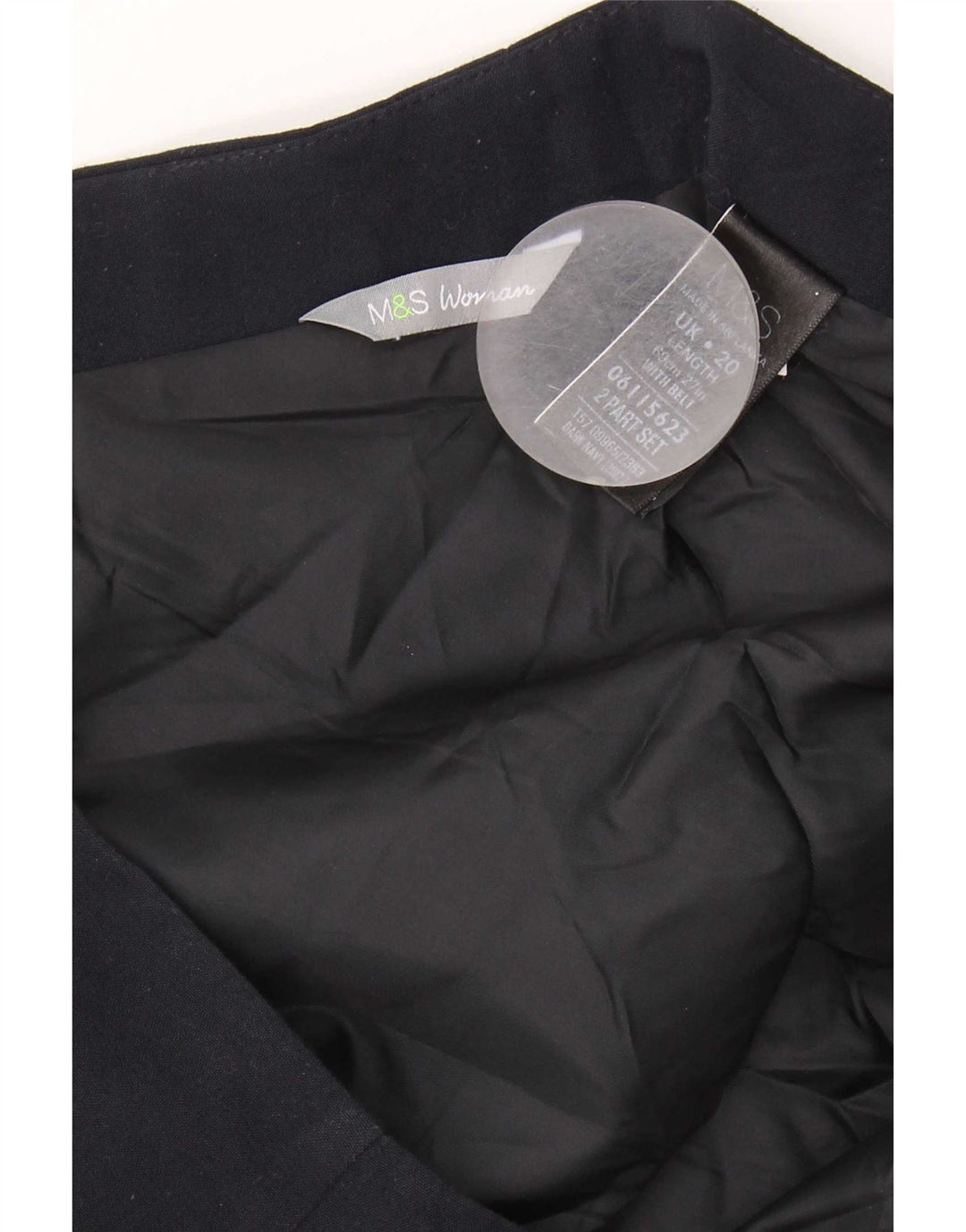 Marks & Spencer Womens Pencil Skirt UK 20 2XL W38  Navy Blue Polyester