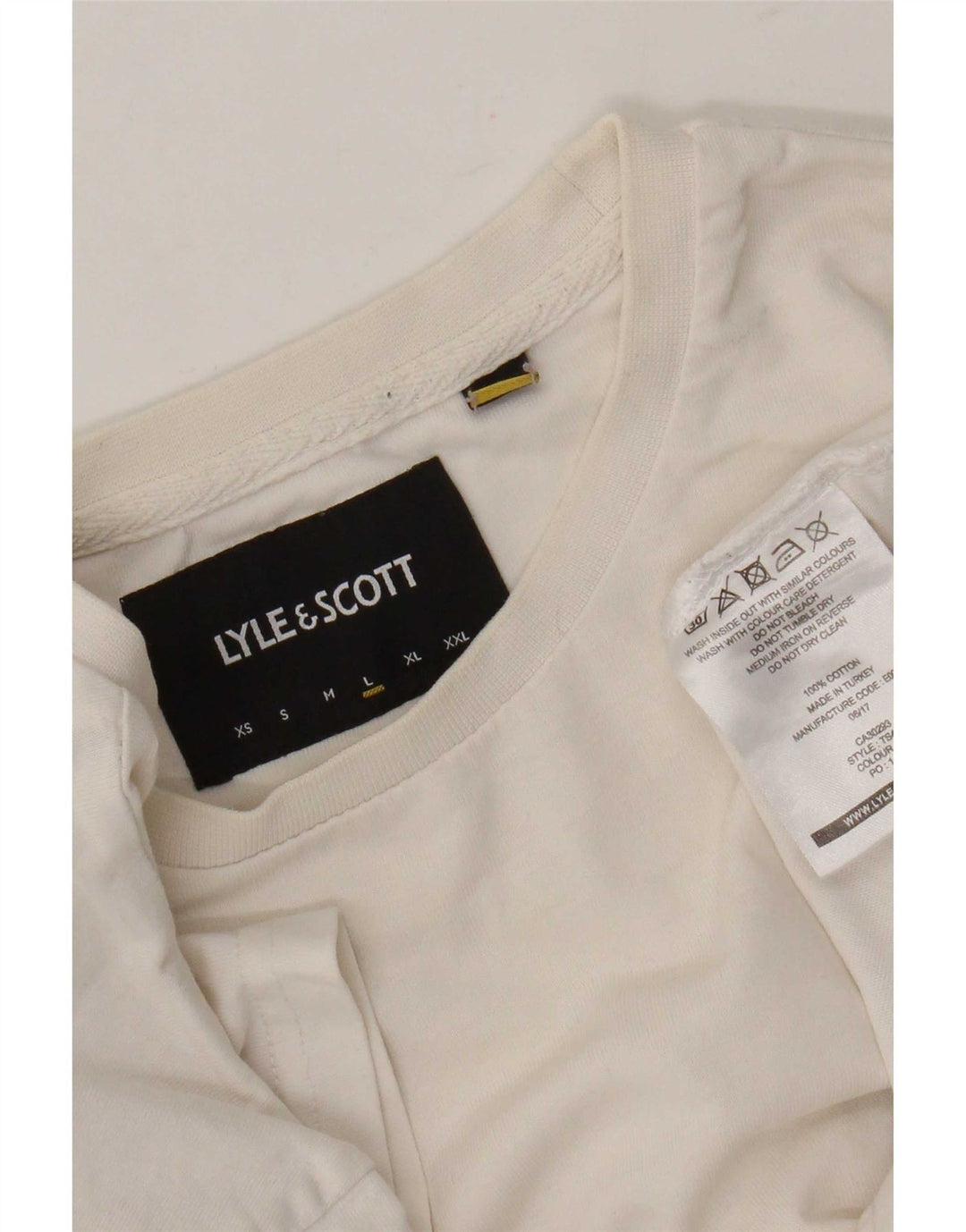 Lyle & Scott Mens Short Sleeve T-Shirt Top Large White Cotton