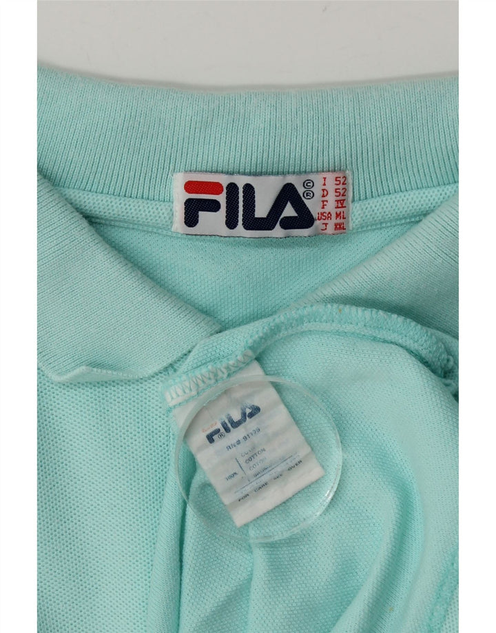 Fila Mens Polo Shirt IT 52 Large Blue Cotton
