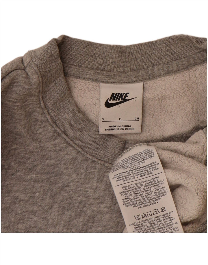 Nike Mens Graphic Sweatshirt Jumper Small Grey Flecked Cotton