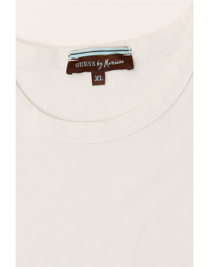 Guess By Marciano Mens Graphic T-Shirt Top XL White