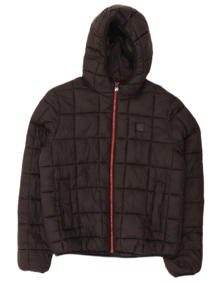 Fila Boys Hooded Padded Jacket 13-14 Years Black