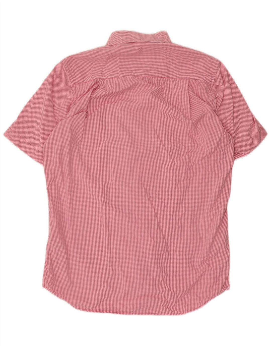 Superdry Mens Short Sleeve Shirt Large Pink Check Cotton