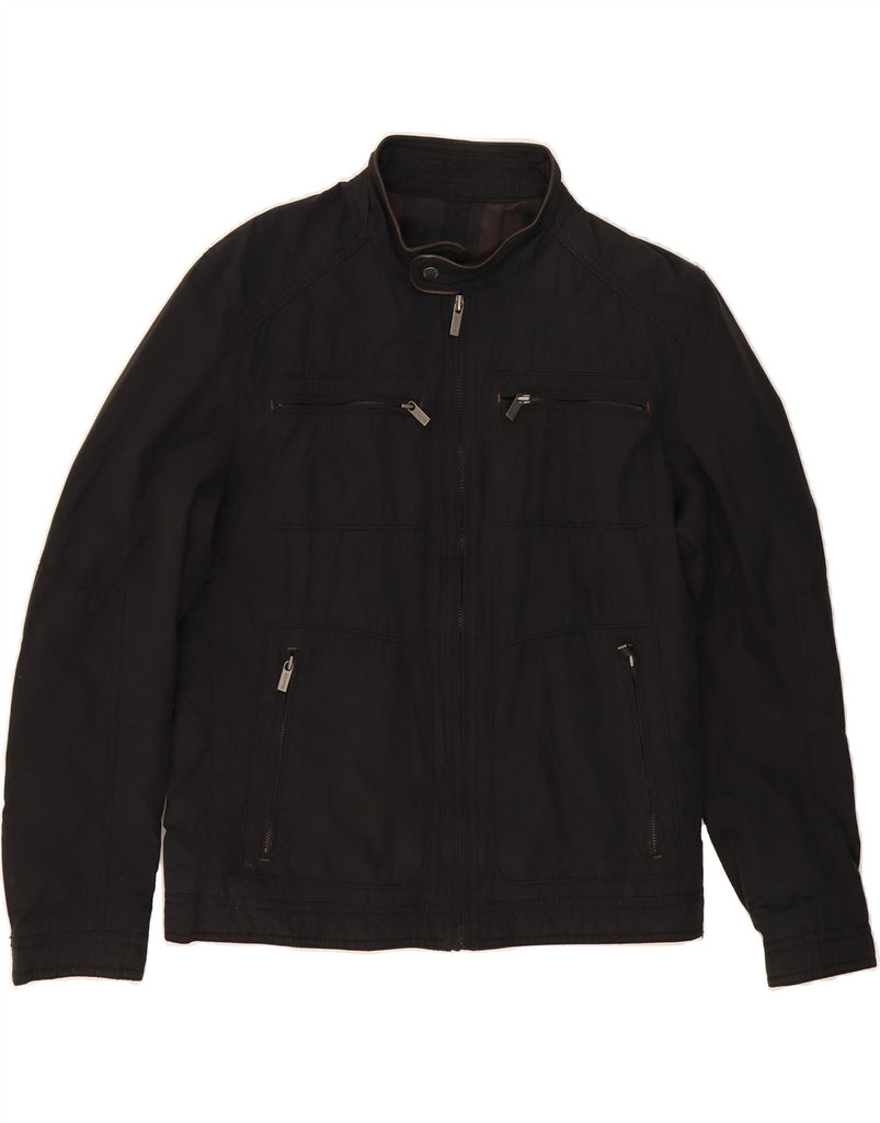 MASSIMO DUTTI Mens Bomber Jacket UK 40 Large Black Vintage Massimo Dutti and Second-Hand Massimo Dutti from Messina Hembry 