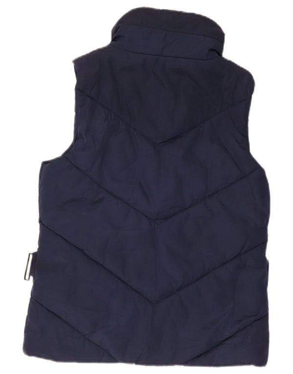 Zara Womens Padded Gilet UK 12 Medium Navy Blue Polyester