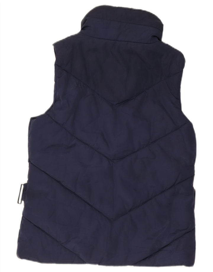Zara Womens Padded Gilet UK 12 Medium Navy Blue Polyester