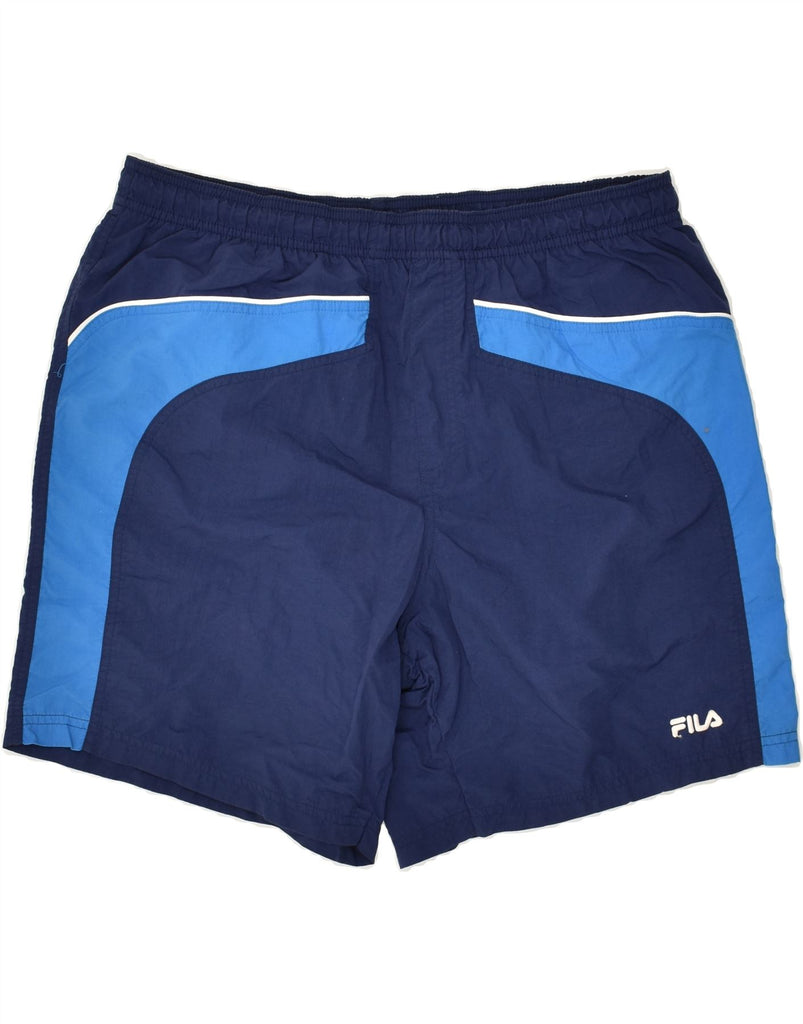 FILA Mens Sport Shorts XL Navy Blue Polyester | Vintage Fila | Thrift | Second-Hand Fila | Used Clothing | Messina Hembry 