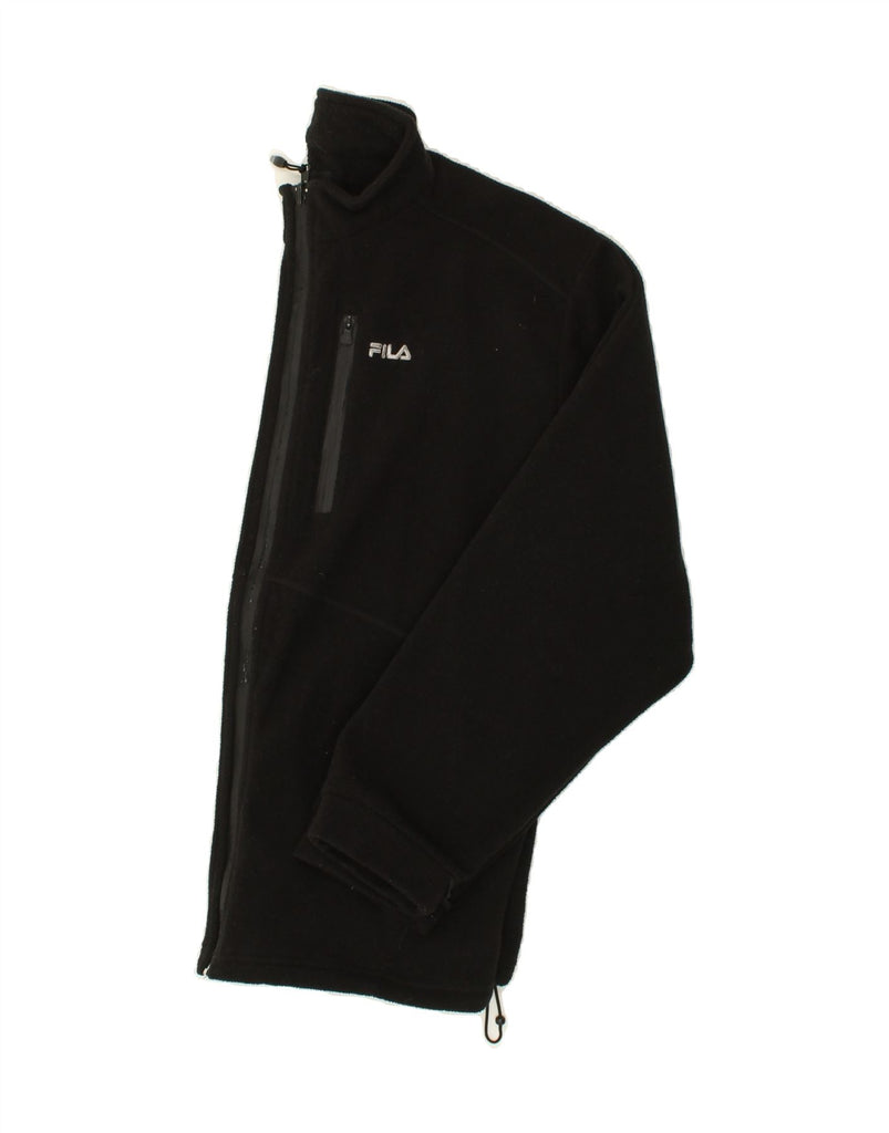 FILA Mens Fleece Jacket 2XL Black Polyester | Vintage Fila | Thrift | Second-Hand Fila | Used Clothing | Messina Hembry 