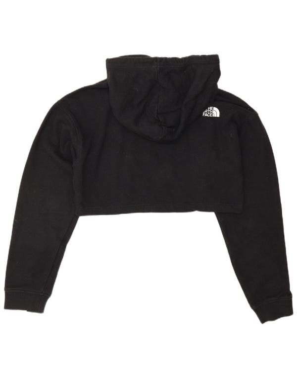 THE NORTH FACE Womens Oversized Crop Graphic Hoodie Jumper UK 6 XS Black