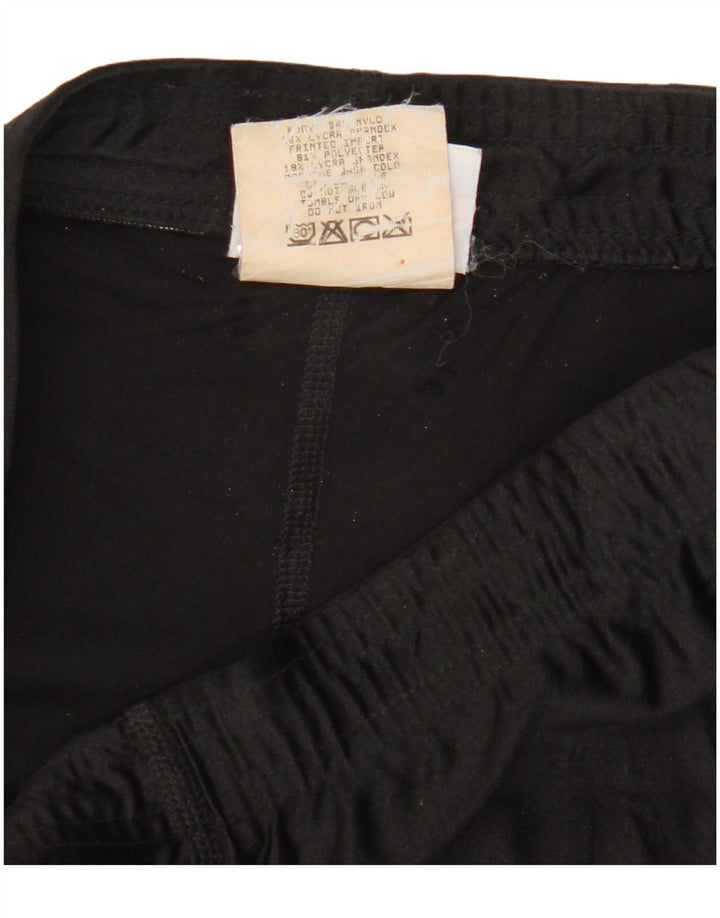 Reebok Womens Leggings UK 12 Medium Black Colourblock Polyester