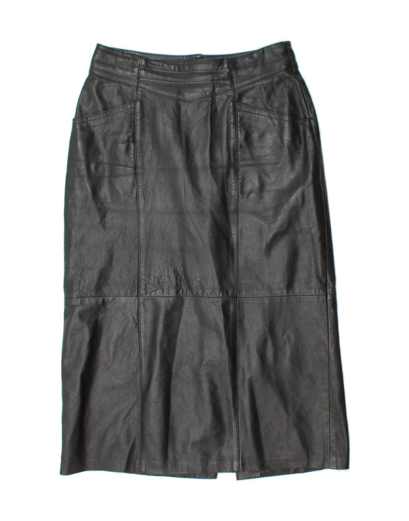 VINTAGE Womens Leather Straight Skirt W30 Medium Black Viscose Vintage Vintage and Second-Hand Vintage from Messina Hembry 