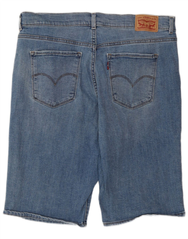 LEVI'S Womens Distressed Bermuda Denim Shorts W32 Large Blue Cotton