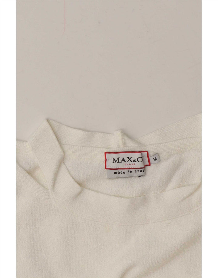 Max & Co. Womens Boat Neck Jumper Sweater UK 12 Medium White