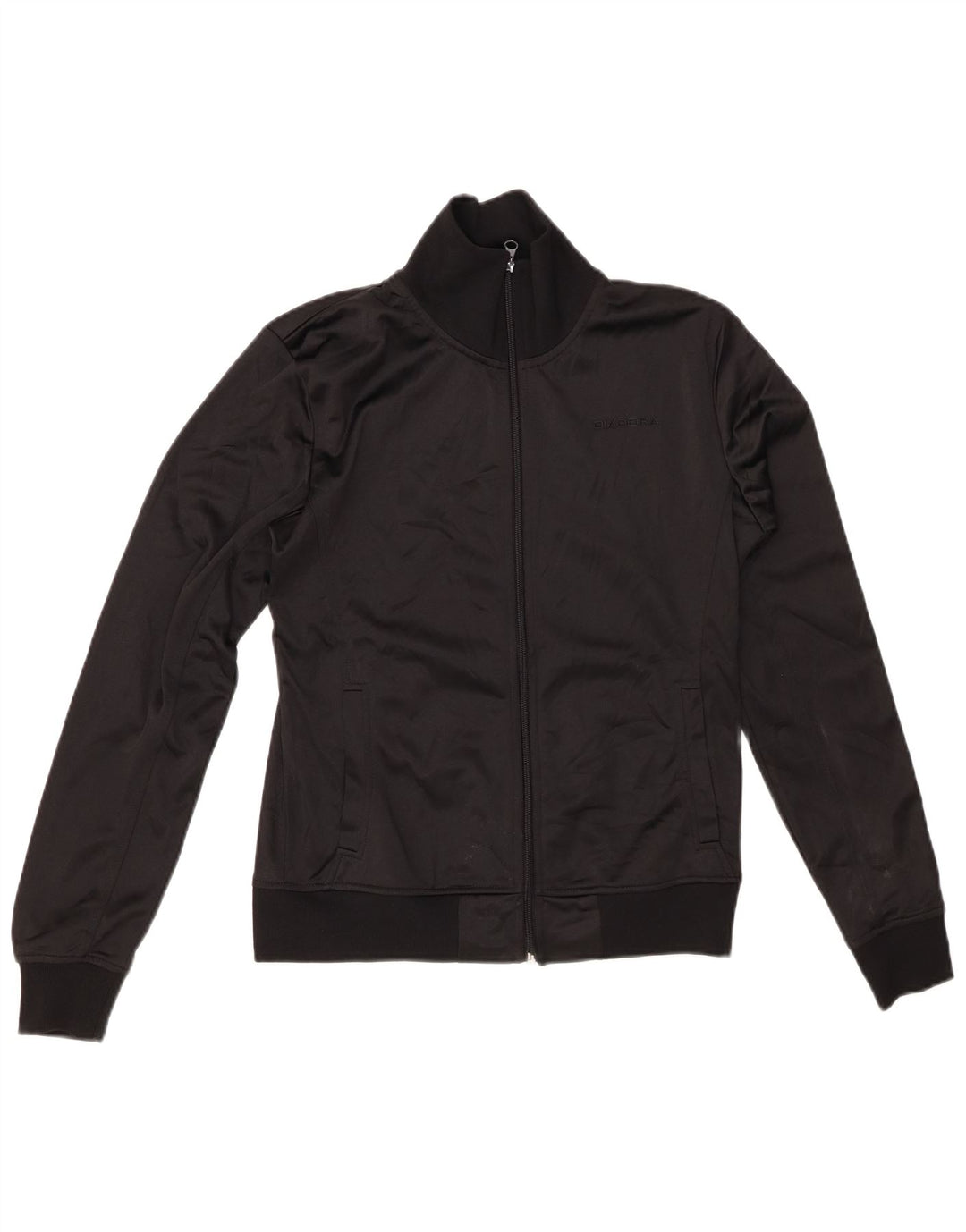 DIADORA Womens Tracksuit Top Jacket UK 14 Medium Black Polyester
