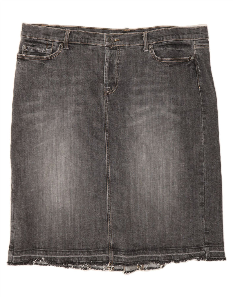 MOSSIMO Womens Denim Skirt US 16 2XL W40 L26 Grey Cotton Vintage Mossimo and Second-Hand Mossimo from Messina Hembry 