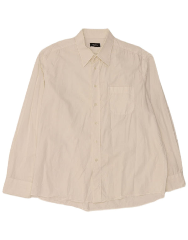 Hugo Boss Mens Shirt Size 44 17 1/2 XL White Cotton