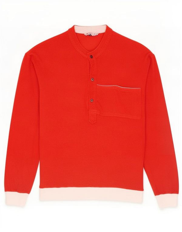 Colmar Mens Top Long Sleeve IT 50 Medium Red Colourblock Cotton