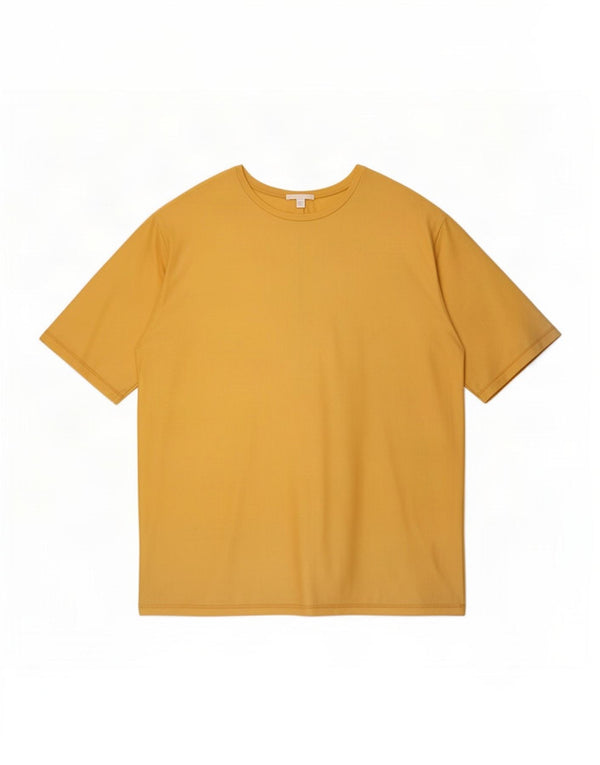 Cos Mens T-Shirt Top Large Yellow Cotton