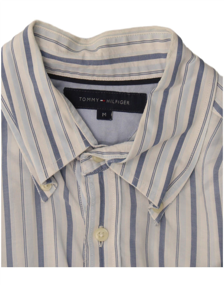 Tommy Hilfiger Mens Short Sleeve Shirt Medium Blue Striped