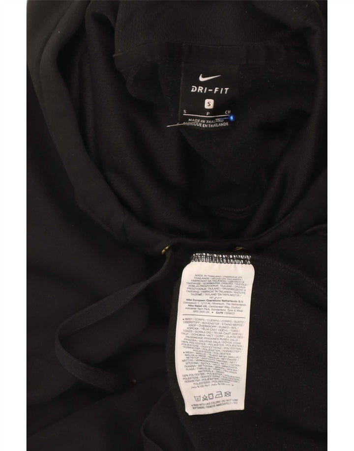 Nike Mens Dri Fit Graphic Hoodie Jumper Small Black Colourblock Polyester