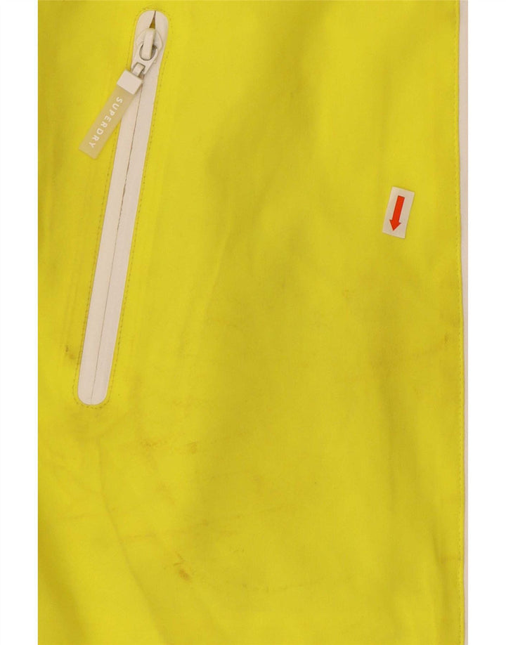 Superdry Womens Hooded Rain Jacket UK 12 Medium Yellow Polyester